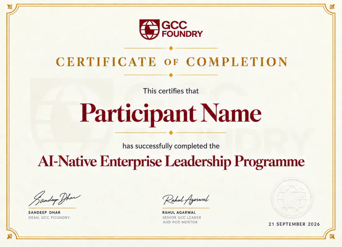 GCC Foundry certificate of completion
