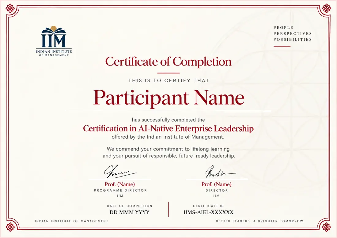 IIM certificate of completion